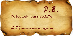 Poloczek Barnabás névjegykártya